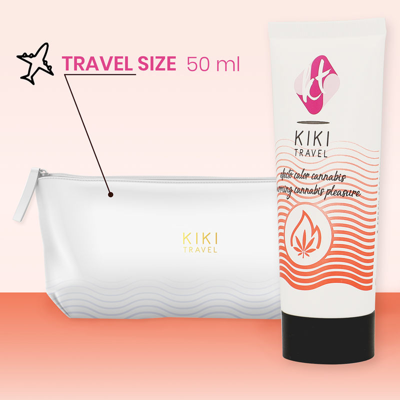 KIKÍ TRAVEL - CANNABIS HEISSES EFFEKT-SCHMIERMITTEL 50 ML Produktverpackung und Details