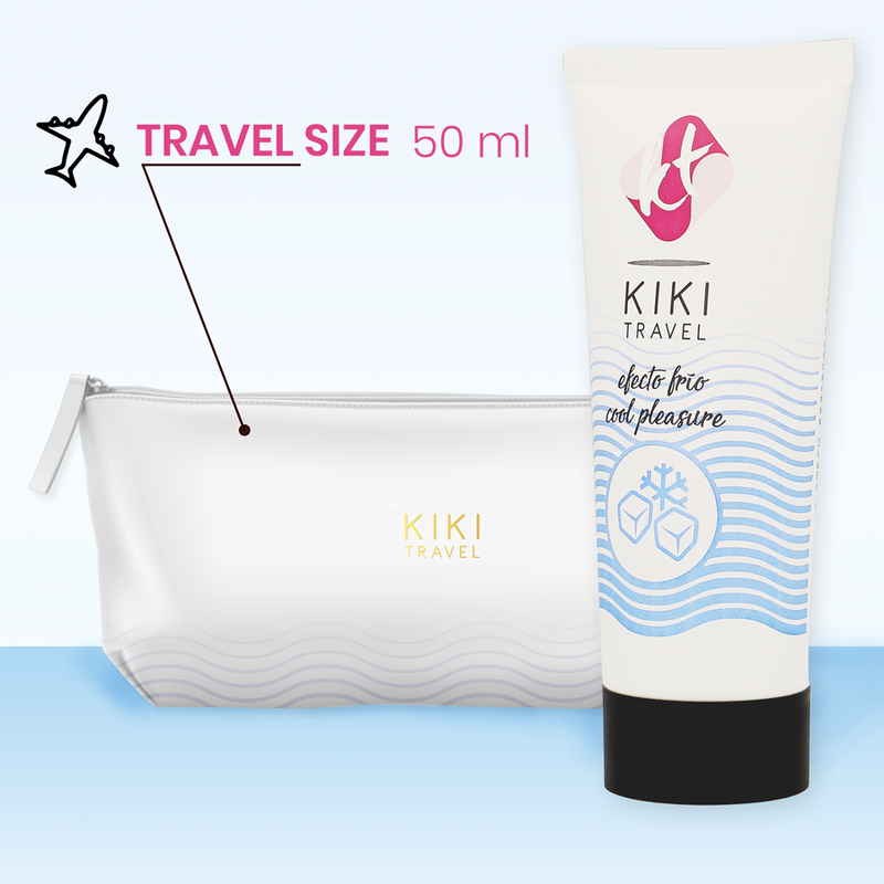 KIKÍ TRAVEL - SCHMIERMITTEL MIT KÜHLEFFEKT 50 ML Produktverpackung und Details