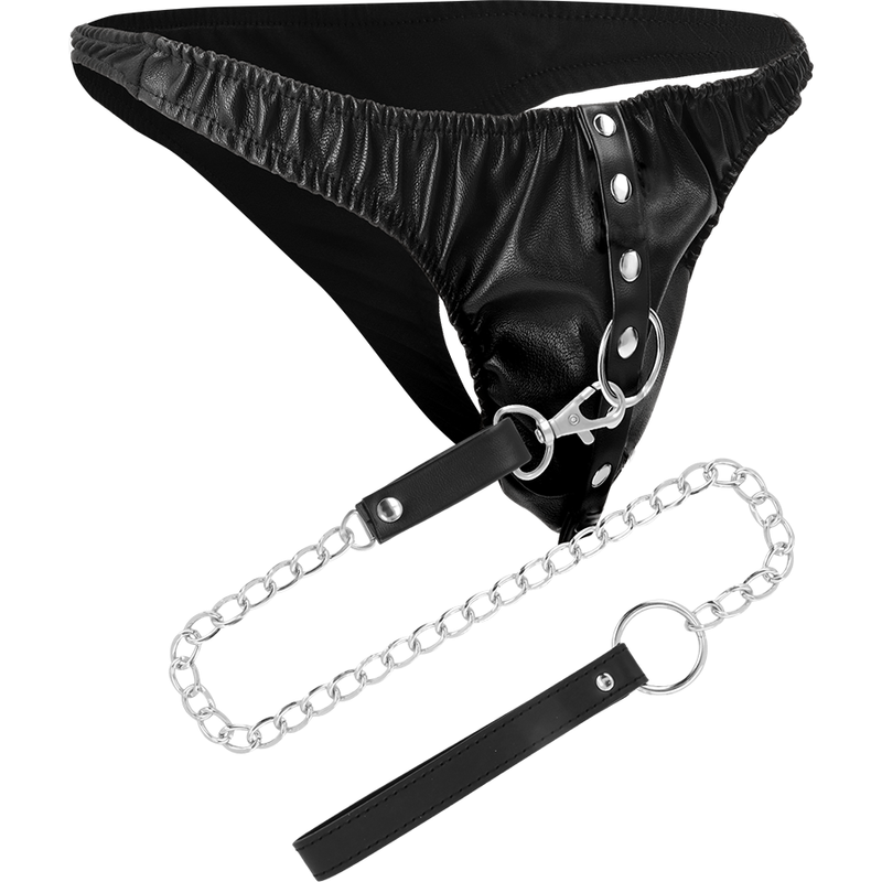 DARKNESS - SUBMISSION-TANGA MIT METALLKETTE Slip diskret online kaufen