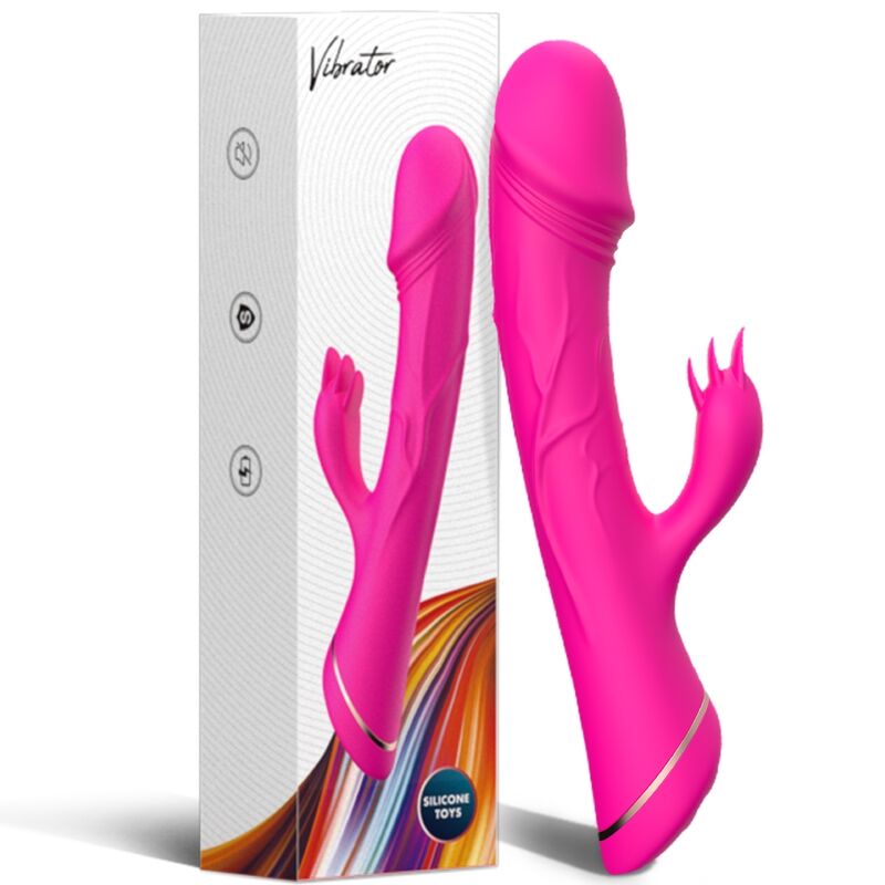 ARMONY Kaninchen Dildo Vibrator Fuchsia | Silikon & 2 Motoren – Dildo Bild 11