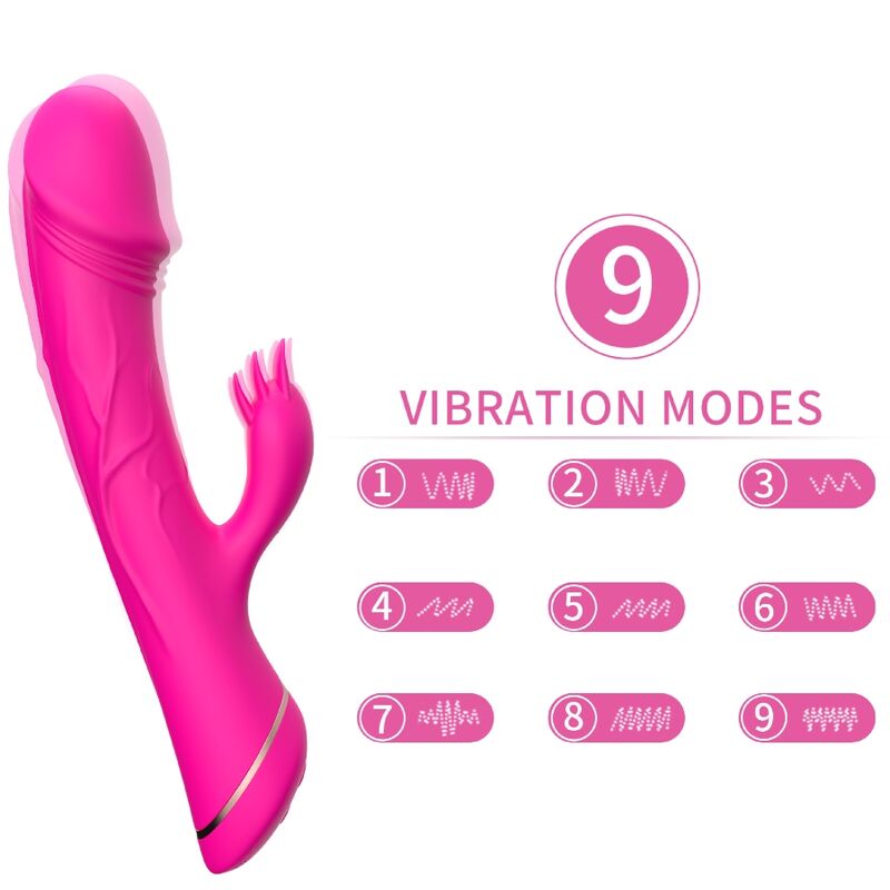 ARMONY Kaninchen Dildo Vibrator Fuchsia | Silikon & 2 Motoren – Dildo Bild 1