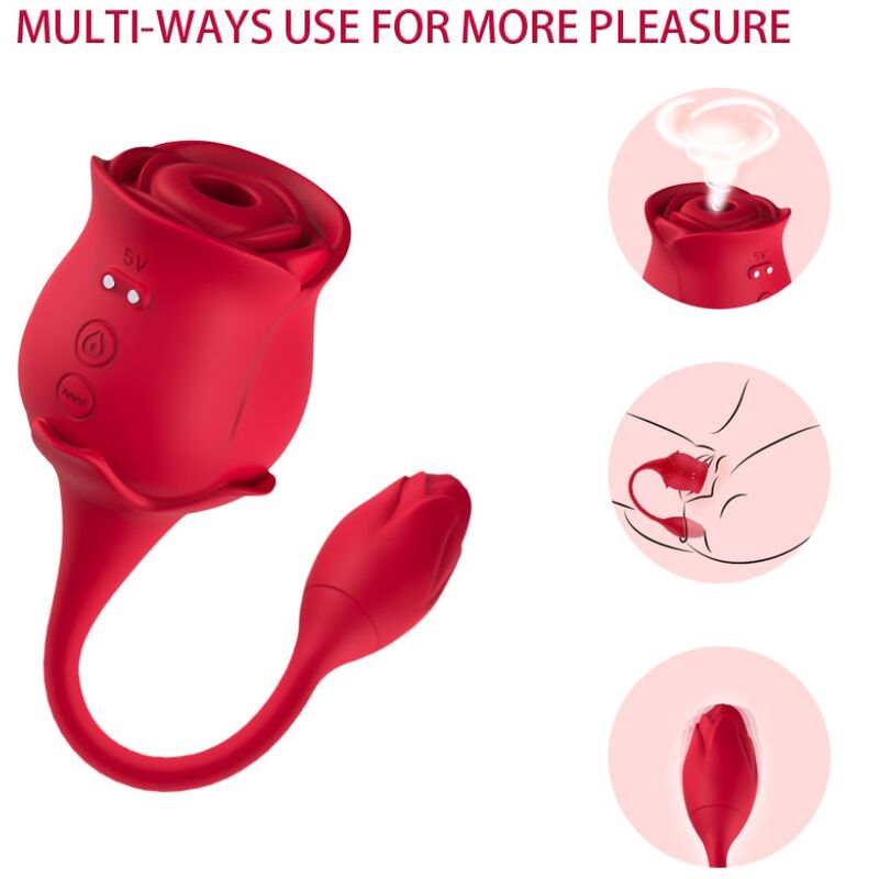 ARMONY - ROSA KLITORIS-SAUGER & VIBRATOR 10 MODI ROT hochwertiges Sextoy bei Secret Pulse