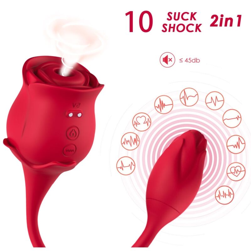 ARMONY - ROSA KLITORIS-SAUGER & VIBRATOR 10 MODI ROT hochwertiges Sextoy bei Secret Pulse