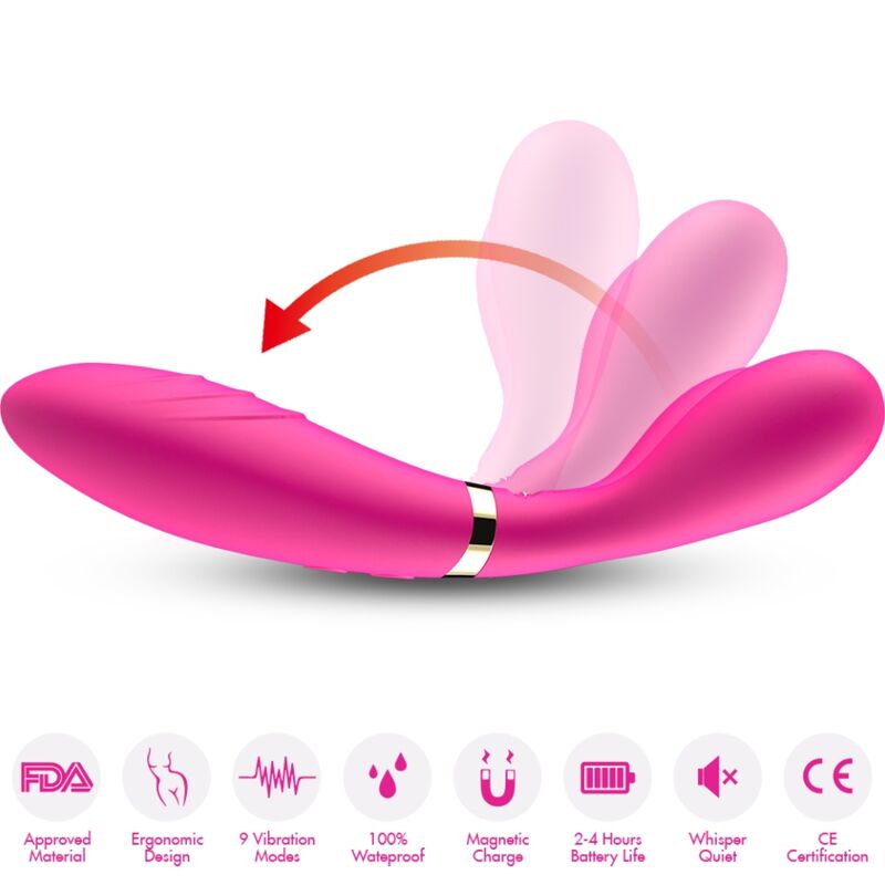 ARMONY Y-Wand Massager & Vibrator Fuchsia | Doppelkopf & 18 Modi hochwertiges Sextoy bei Secret Pulse