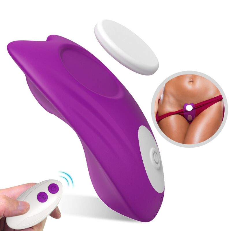 ARMONY - BUTTERFLY TRAGBARES HÖSCHEN VIBRATOR MIT FERNBEDIENUNG LILA Produktansicht und Details