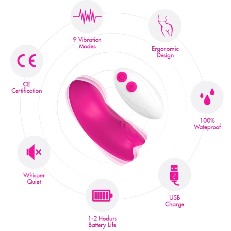 ARMONY - BUTTERFLY TRAGBARES HÖSCHEN VIBRATOR FERNBEDIENUNG ROSA hochwertiges Intimtoy