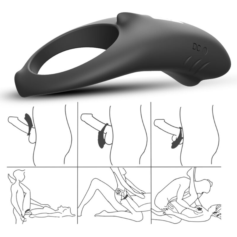 ARMONY - SHARK VIBRATORRING FÜR PAARE FERNBEDIENUNG SCHWARZ – Vibrator Bild 9