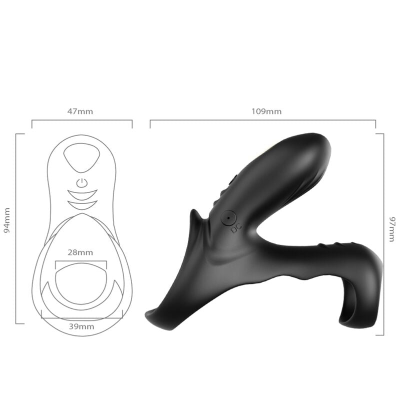ARMONY - RANGER DOPPELVIBRATORRING FÜR PAARE SCHWARZ für intensive Stimulation und Self-Love