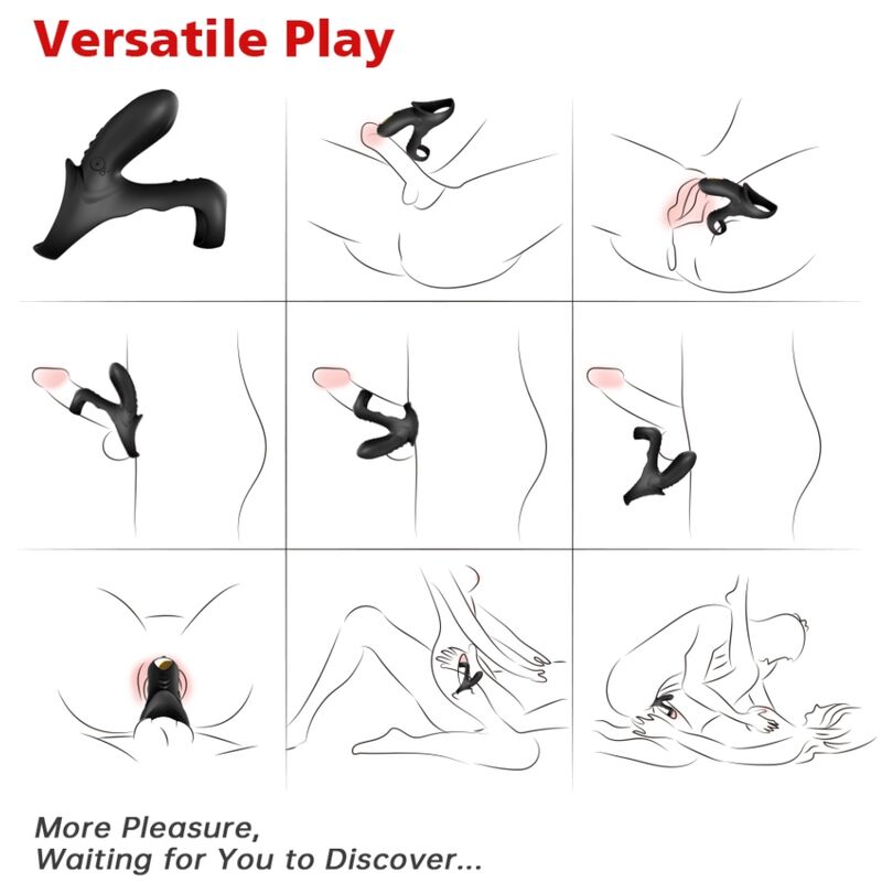 ARMONY - RANGER DOPPELVIBRATORRING FÜR PAARE SCHWARZ hochwertiges Sextoy bei Secret Pulse