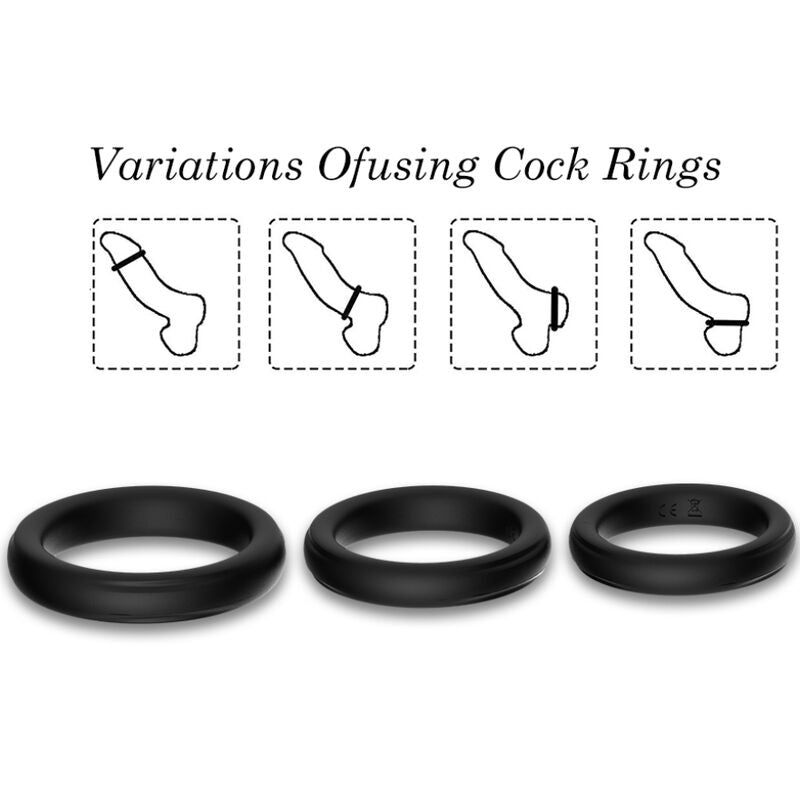 ARMONY - DREIFACHER SILIKONRING SCHWARZ – Erotik-Zubehör Bild 8