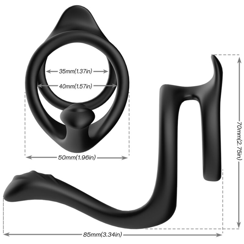 ARMONY - TAIL DOPPELTER ANALRING SCHWARZ bei Secret Pulse im Erotikshop