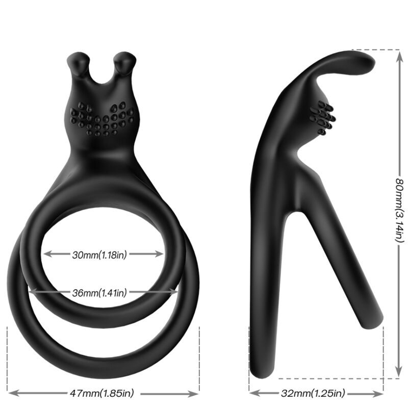 ARMONY - TENSY DOPPELTER KANINCHENRING SCHWARZ – Erotik-Zubehör Bild 5