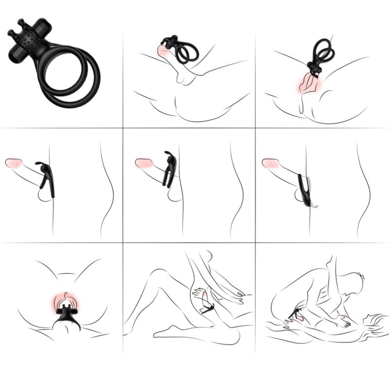 ARMONY - TRAVELLER DOPPEL-VIBRATORRING FÜR PAARE RABBIT SCHWARZ für intensive Stimulation und Self-Love