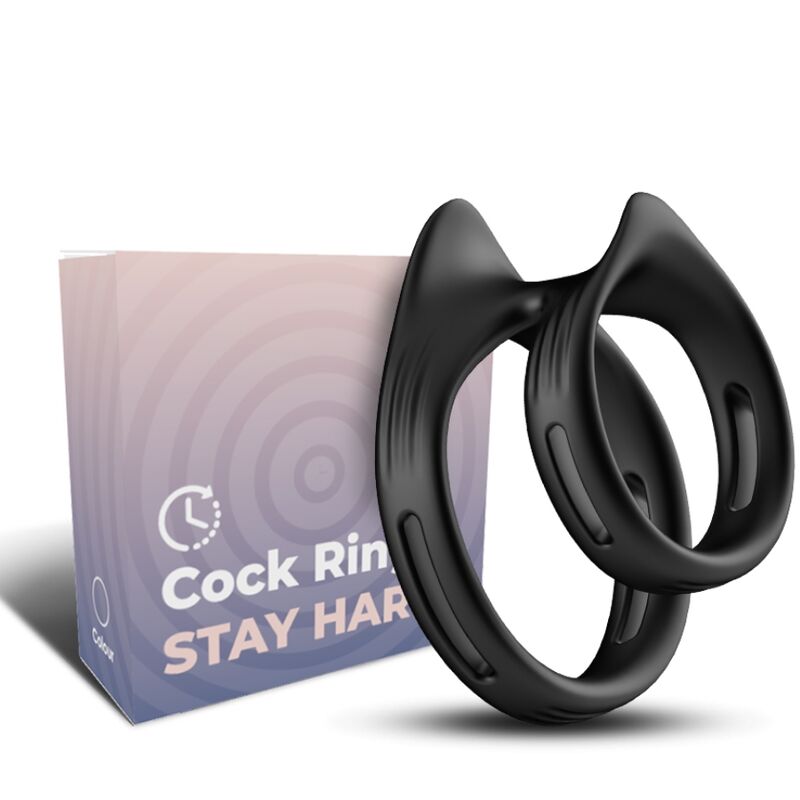 ARMONY - DUALRING DOPPELTER ELASTISCHER RING SCHWARZ – Erotik-Zubehör Bild 2