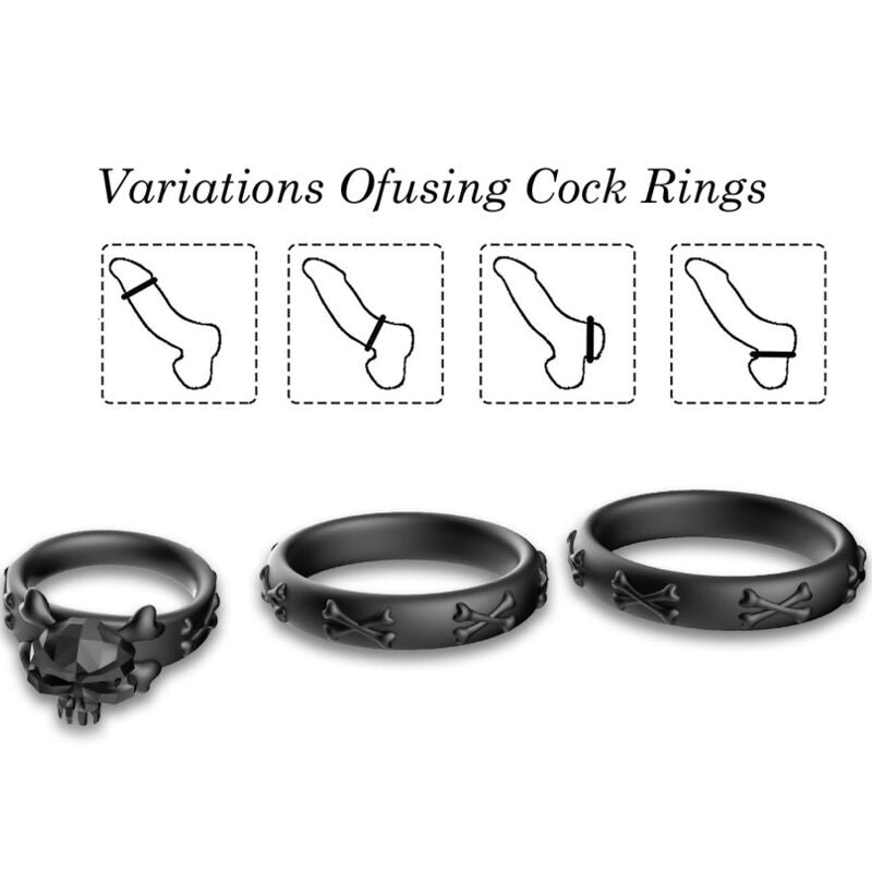 ARMONY - RINGE CALAVERA SILIKON SCHWARZ – Erotik-Zubehör Bild 3