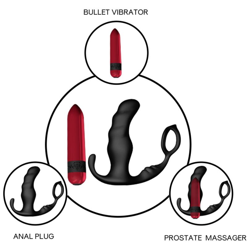 ARMONY - KNIGHT VIBRATOR ANAL PROSTATA & RING FERNBEDIENUNG SCHWARZ hochwertiges Intimtoy