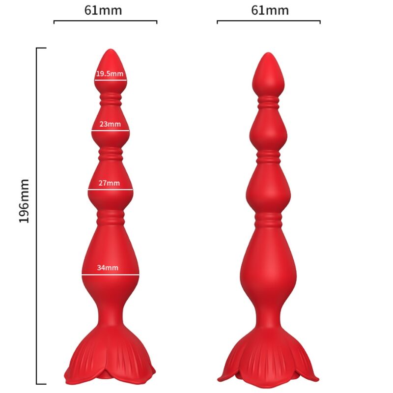 ARMONY - ROSA VIBRATOR PAGODA & ANAL PLUG ROT Produktansicht und Details