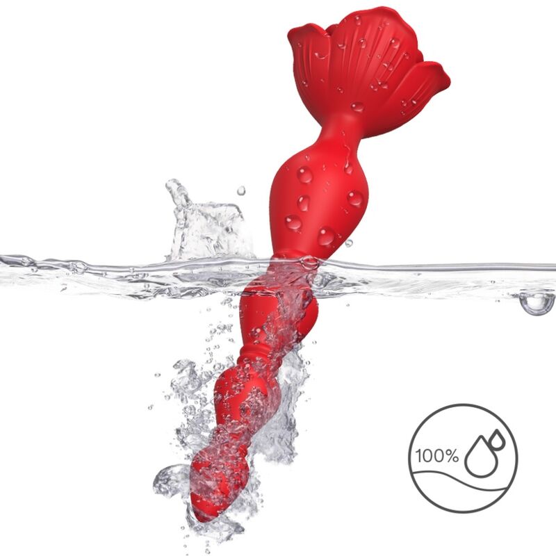 ARMONY - ROSA VIBRATOR PAGODA & ANAL PLUG ROT hochwertiges Intimtoy