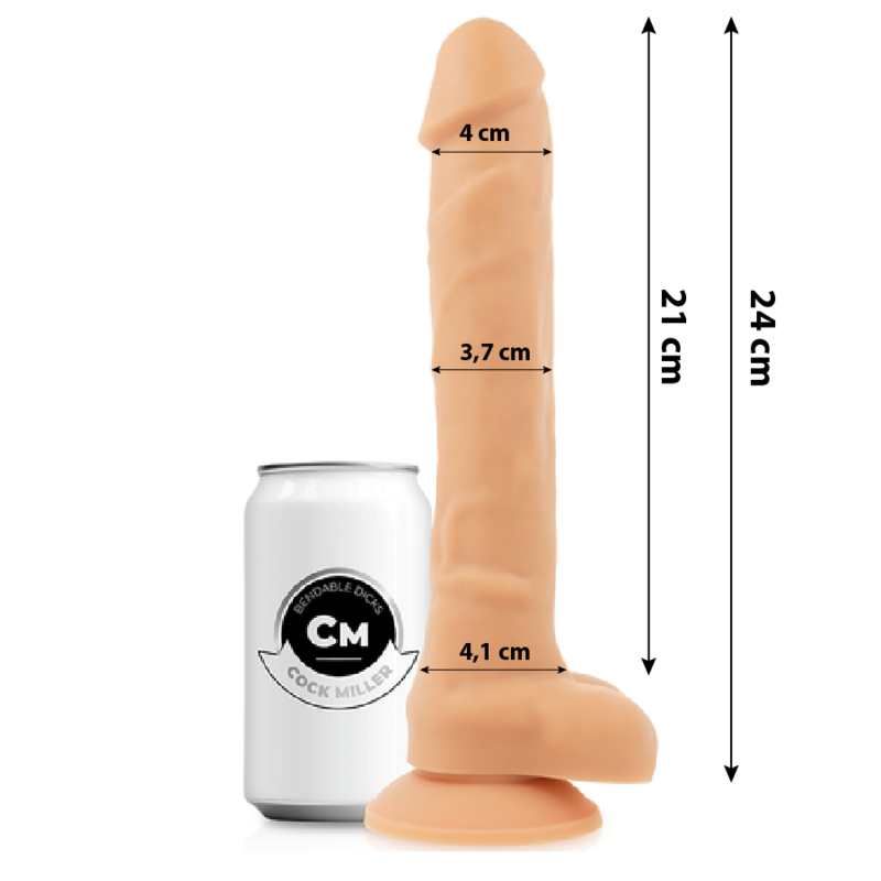 COCK MILLER – 24 cm Artikulierbarer Cocksil Dildo, Duale Dichte Produktansicht und Details