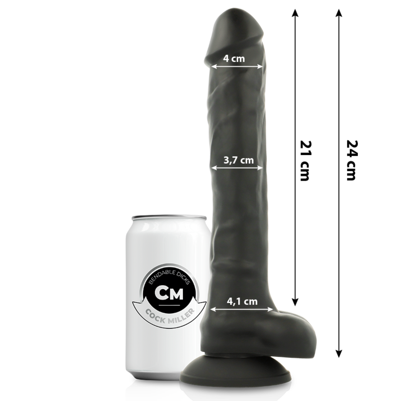 COCK MILLER - SILIKON DICHTE COCKSIL ARTIKULIERBAR SCHWARZ 24 CM – Erotik-Zubehör Bild 2