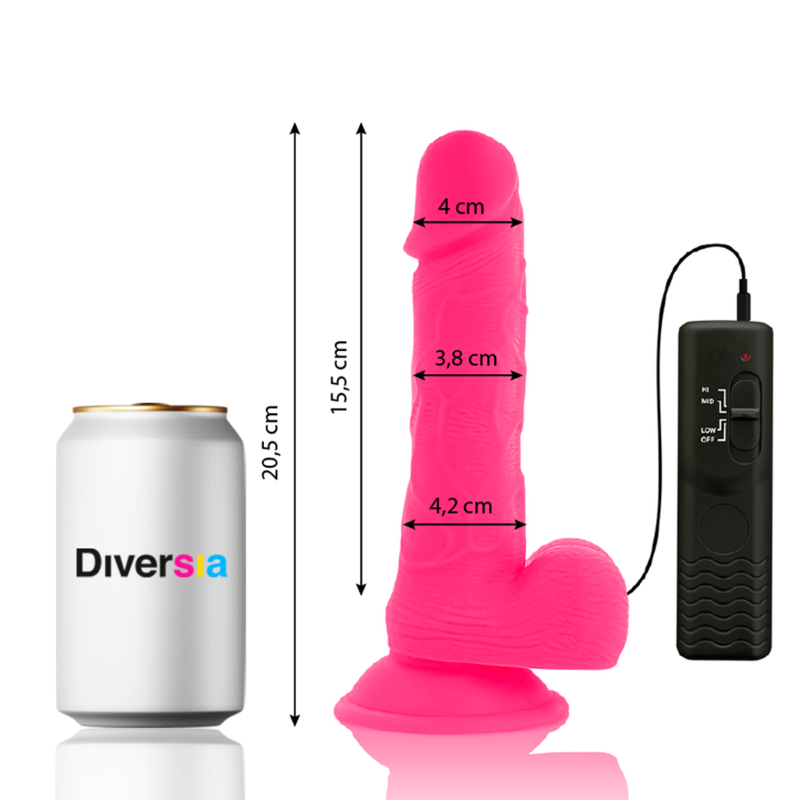 DIVERSIA - FLEXIBLER VIBRIERENDER DILDO ROSA 20.5 CM -O- 4.2 CM – Dildo Bild 4