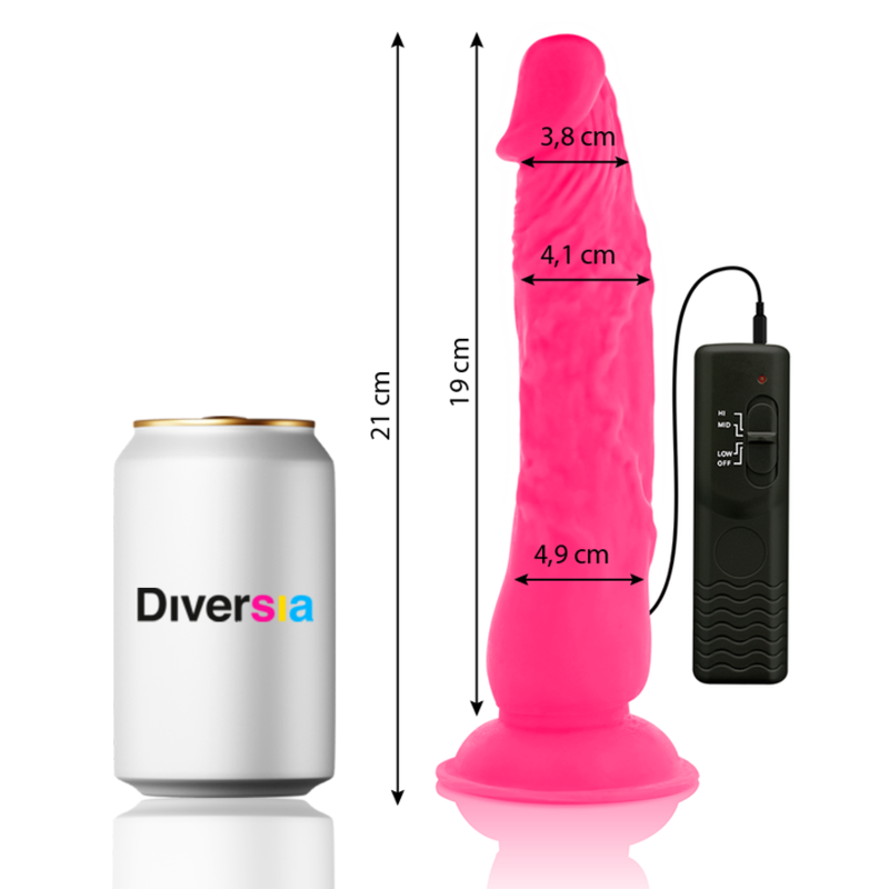 DIVERSIA - FLEXIBLER VIBRIERENDER DILDO ROSA 21 CM -O- 4.9 CM – Dildo Bild 4