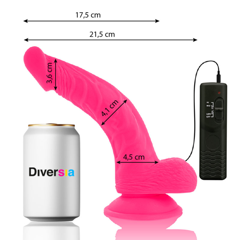Diversia Flexibler Vibrierender Dildo 21,5 cm – Rosa, Fernbedienbar bei Secret Pulse im Erotikshop