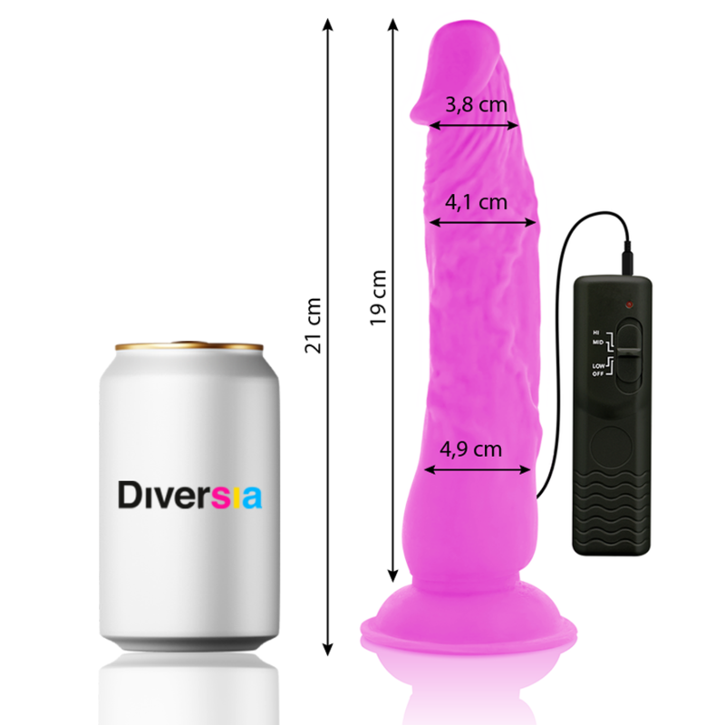 DIVERSIA - FLEXIBLER VIBRIERENDER DILDO LILA 21 CM -O- 4.9 CM – Dildo Bild 3