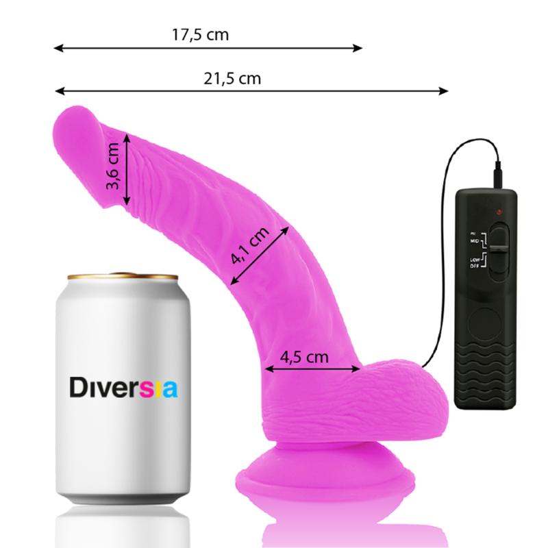 DIVERSIA - FLEXIBLER VIBRIERENDER DILDO LILA 21.5 CM -O- 4.5 CM – Dildo Bild 3