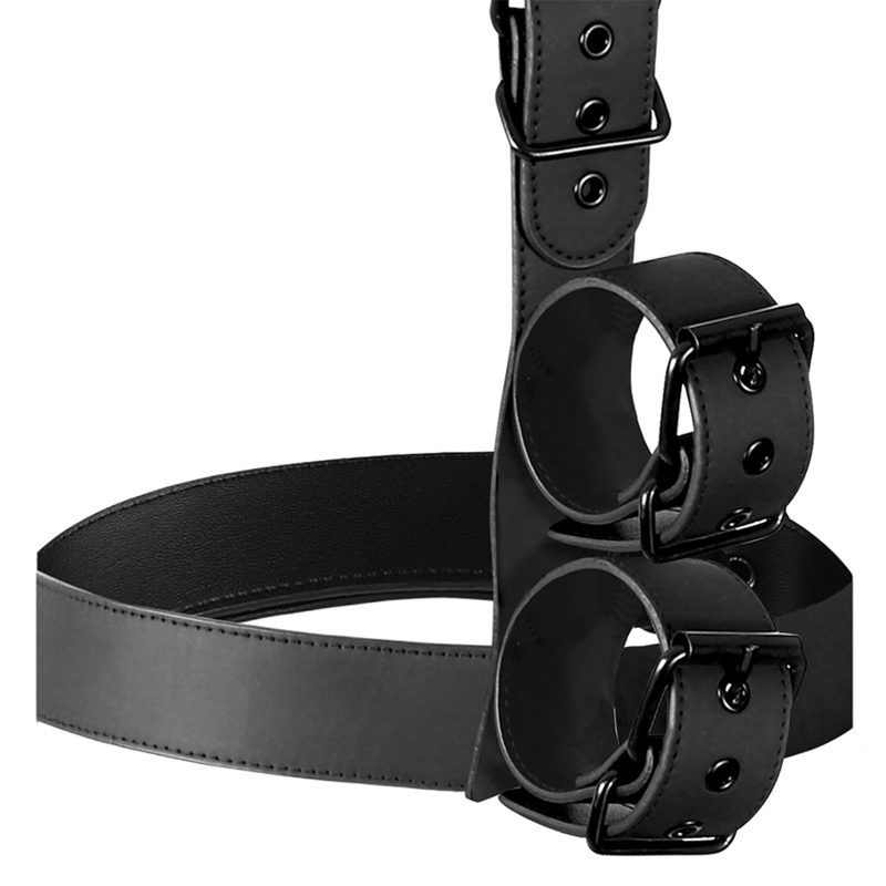 FETISH SUBMISSIVE BONDAGE - KRAGEN UND HANDGELENKMANSCHETTEN-KÖRPERFESTLEGE-SET – Set Bild 12
