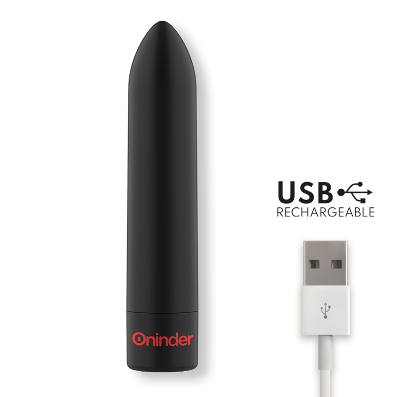 ONINDER - BERLIN BULLET VIBRATOR SCHWARZ 9 MODI 8,5 X 2 CM - KOSTENLOSE APP – Vibrator Bild 14