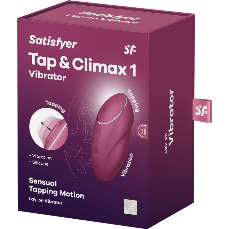 SATISFYER - TAP & CLIMAX 1 AUFLEGVIBRATOR ROT – Klitorisstimulator Bild 12
