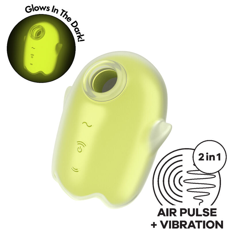 SATISFYER - GLOWING GHOST AIR PULSE & VIBRATOR GELB – Klitorisstimulator Bild 7