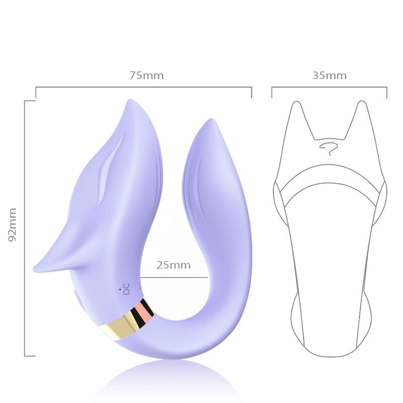 ARMONY - FOX VIBRATOR FÜR PAARE, FERNBEDIENUNG, LILA Produktansicht und Details
