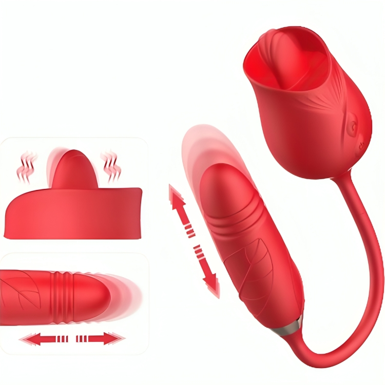 ARMONY - DELIGHT BLUMENVIBRATOR & STOßUNG MIT ROTER ZUNGE für intensive Stimulation und Self-Love