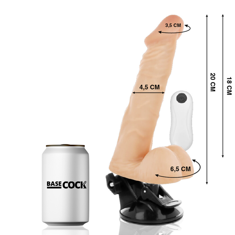 BASECOCK - ARTIKULIERBARER VIBRATOR NATÜRLICH FERNBEDIENUNG 20 CM -O- 4.5 CM für intensive Stimulation und Self-Love