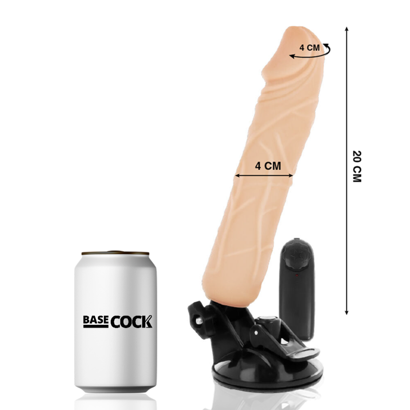 BASECOCK - REALISTISCHER VIBRATOR MIT FERNBEDIENUNG NATÜRLICHER 20 CM -O- 4 CM für intensive Stimulation und Self-Love