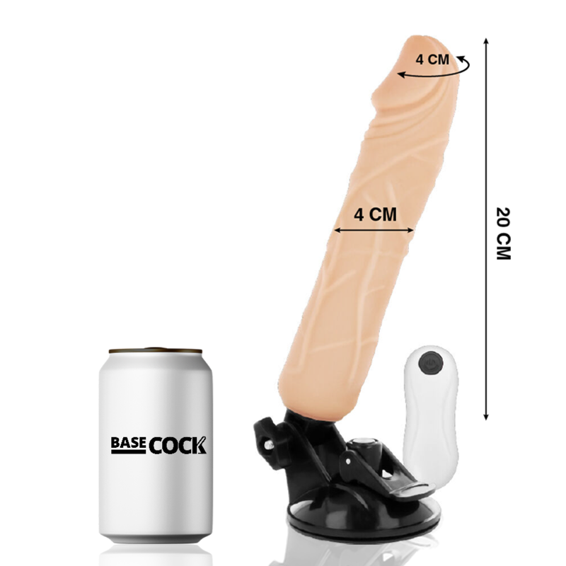 BASECOCK - REALISTISCHER NATÜRLICHER FERNBEDIENUNGSVIBRATOR 20 CM -O- 4 CM für intensive Stimulation und Self-Love