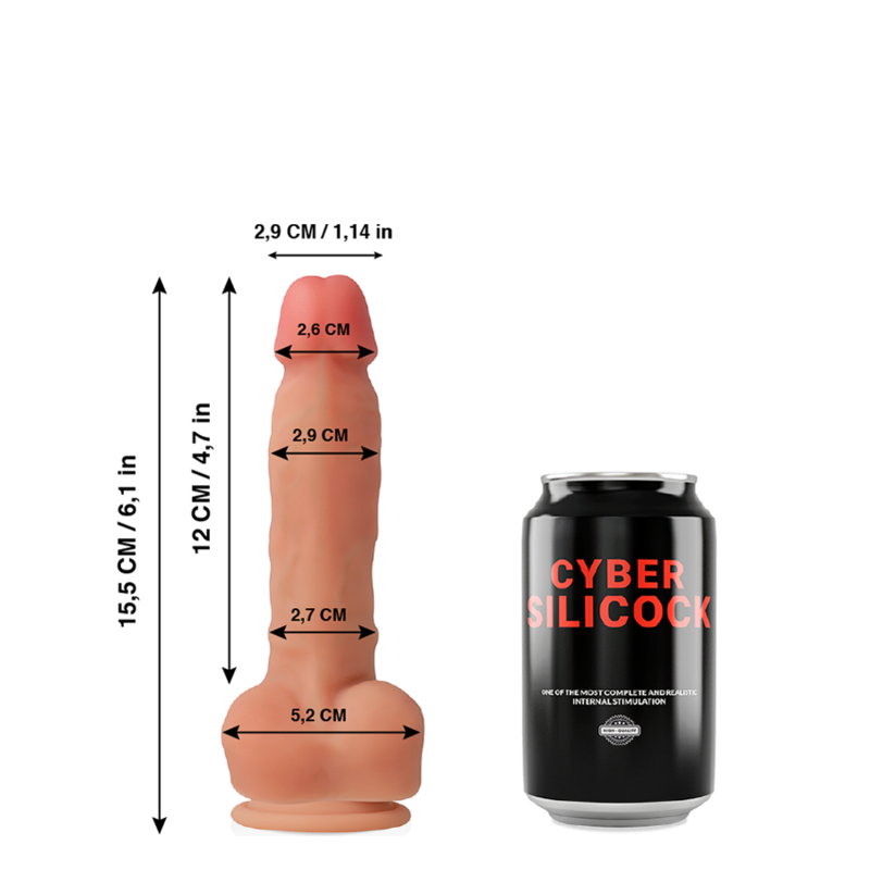 CYBER SILICOCK - ANSEL ULTRA REALISTISCHES. WEICHES FLÜSSIGE SILIKON 15.5 CM -O- 2.9 CM – Erotik-Zubehör Bild 2