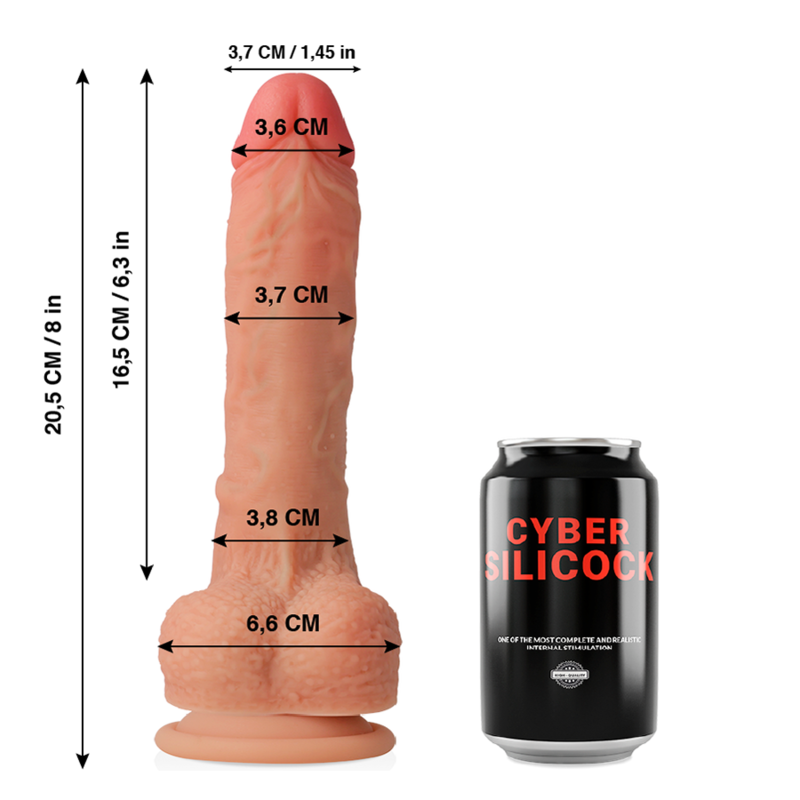 CYBER SILICOCK - CONNOR ULTRA REALISTISCHES. WEICHES FLÜSSIGE SILIKON 20.5 CM -O- 3.7 CM – Erotik-Zubehör Bild 2