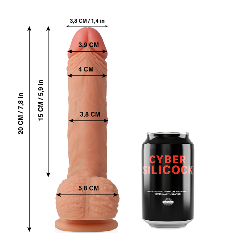 CYBER SILICOCK - FREEMAN ULTRA REALISTISCHES. WEICHES FLÜSSIGE SILIKON 20 CM -O- 3.8 CM – Erotik-Zubehör Bild 2