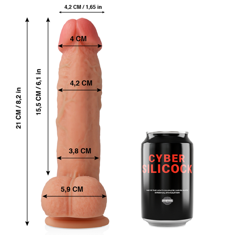 CYBER SILICOCK - SAUL ULTRA REALISTISCHES. WEICHES FLÜSSIGE SILIKON 21 CM -O- 4.2 CM – Erotik-Zubehör Bild 2