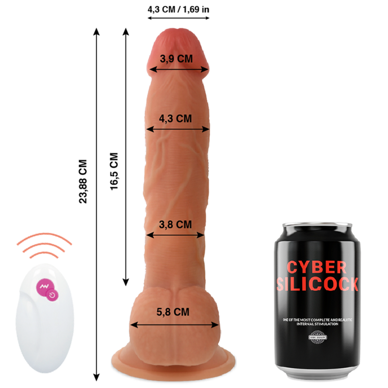 CYBER SILICOCK - FERNBEDIENUNG REALISTISCH MASTER BEN 23.88 CM -O- 4.3 CM – Erotik-Zubehör Bild 2