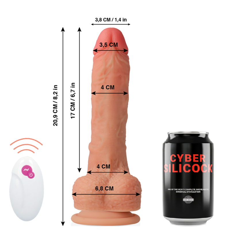 CYBER SILICOCK - FERNBEDIENUNG REALISTISCH MASTER HUCK 20.9 CM -O- 4 CM – Erotik-Zubehör Bild 2