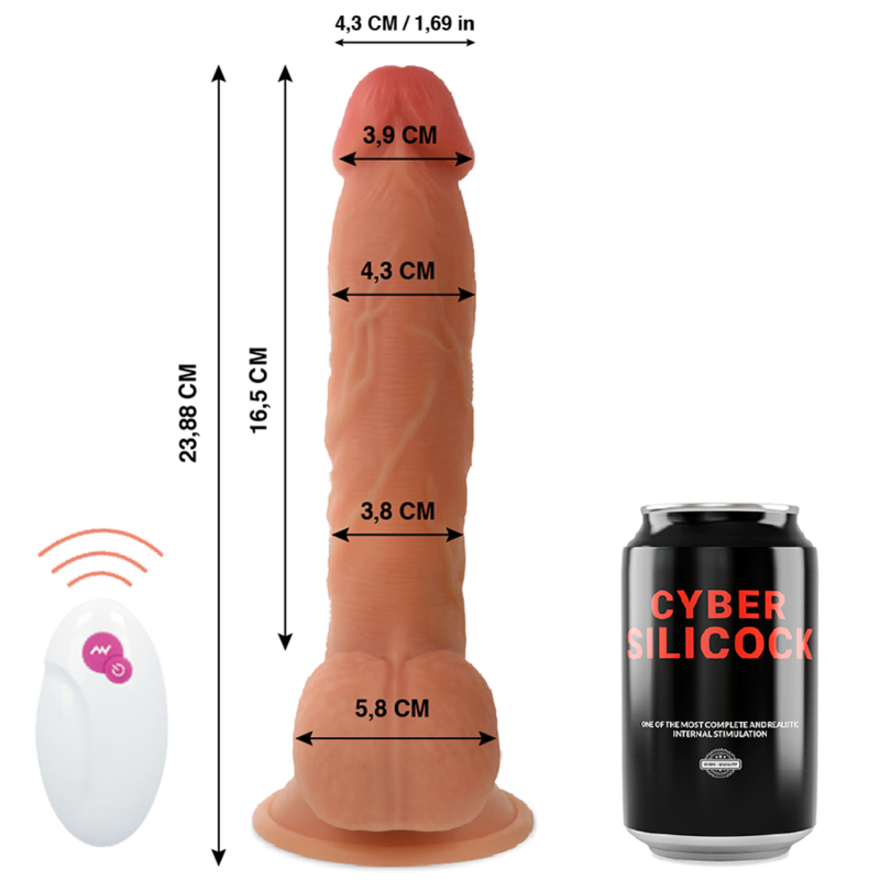 CYBER SILICOCK - FERNBEDIENUNG REALISTISCH MR JOHN 23.88 CM -O- 4.3 CM – Erotik-Zubehör Bild 2