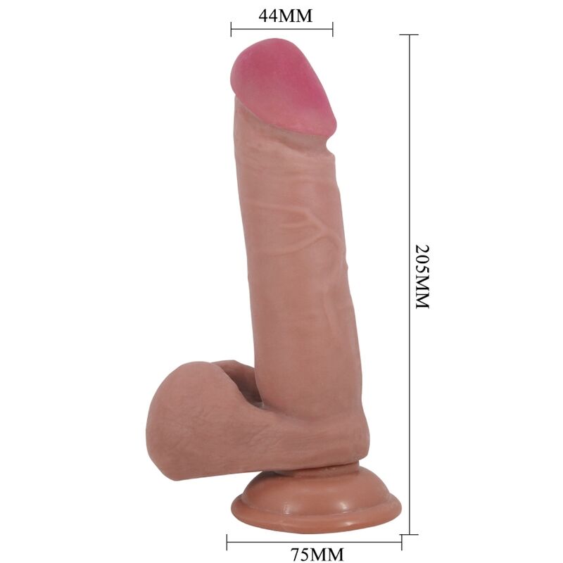 PRETTY LOVE - SLIDING SKIN SERIES REALISTISCHER DILDO MIT SLIDING SKIN SAUGNAPFLEISCH 20,5 CM Produktansicht und Details