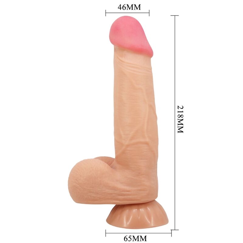 PRETTY LOVE - SLIDING SKIN SERIES REALISTISCHER DILDO MIT SLIDING SKIN FERNBEDIENUNG SAUGNAPFLEISCH 21,8 CM Produktansicht und Details