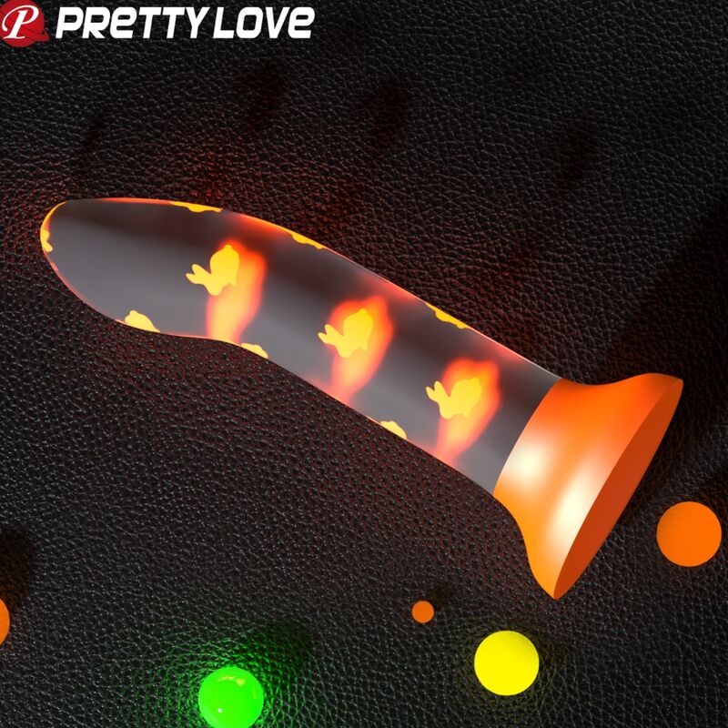 PRETTY LOVE - MAGISCHER NACHT-DILDO OHNE VIBRATION LEUCHTENDES ORANGE hochwertiges Intimtoy
