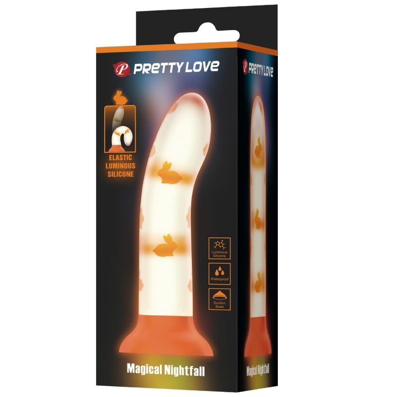 PRETTY LOVE - MAGISCHER NACHT-DILDO OHNE VIBRATION LEUCHTENDES ORANGE bei Secret Pulse im Erotikshop