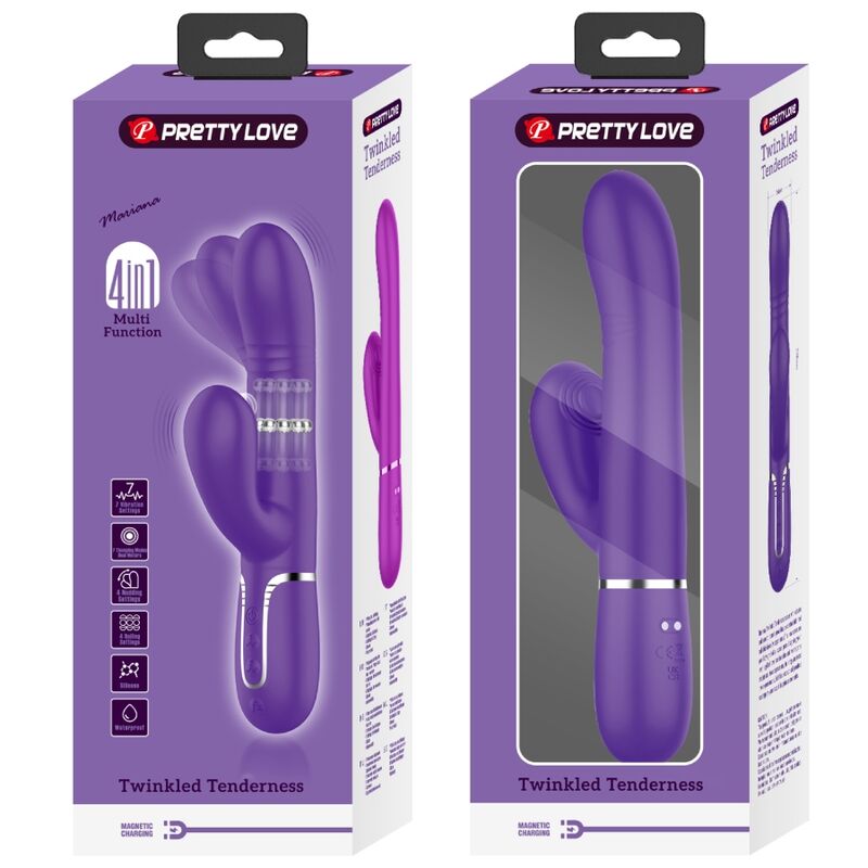 PRETTY LOVE - MULTIFUNKTIONS-G-SPOT-VIBRATOR LILA Produktansicht und Details
